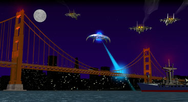 UFO attacks Golden Gate